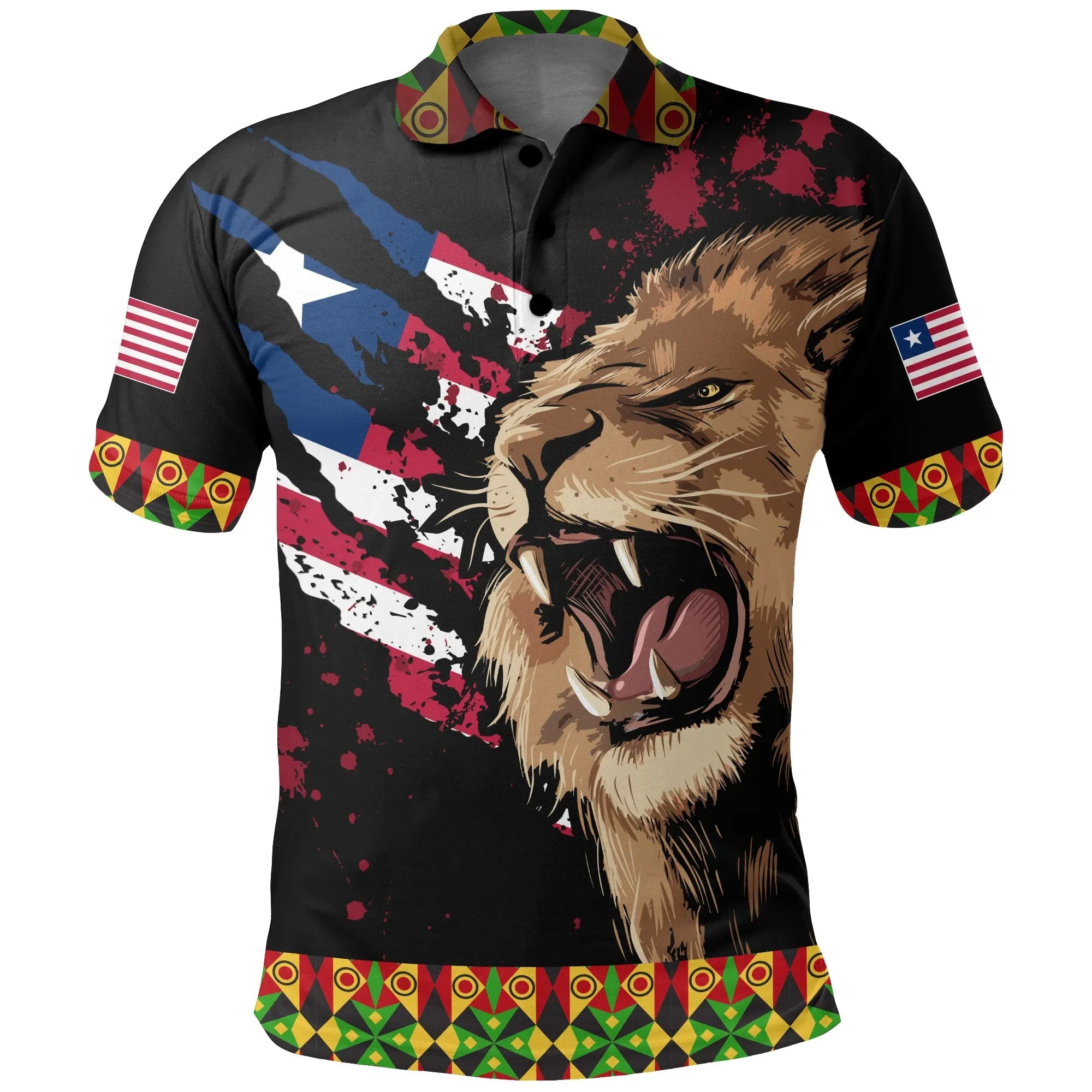 Liberia Polo Shirt Rasta Lion Flag RLT6 - Wonder Print Shop