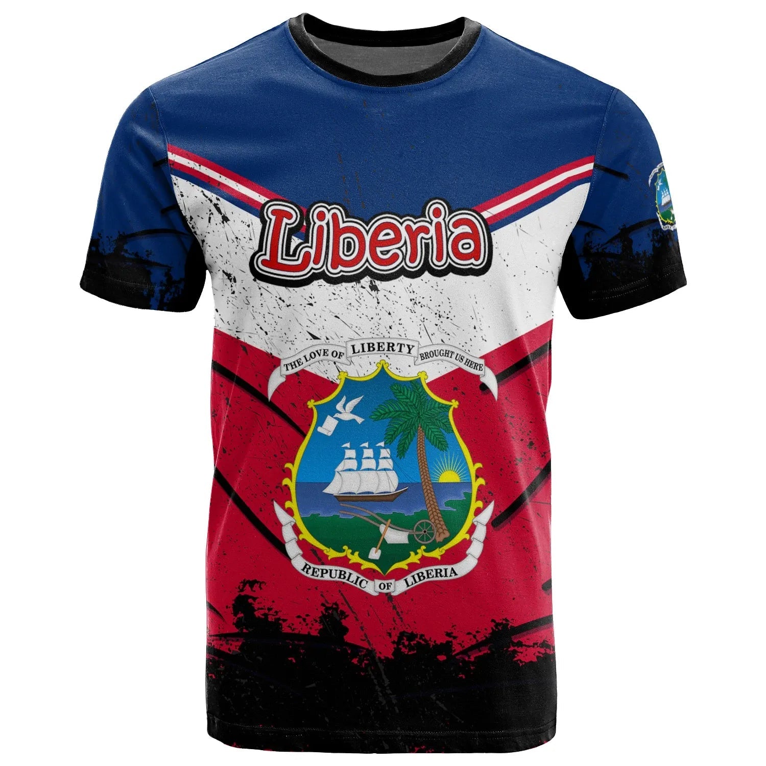 Liberia T Shirt Vintage Grunge Style RLT6 - Wonder Print Shop