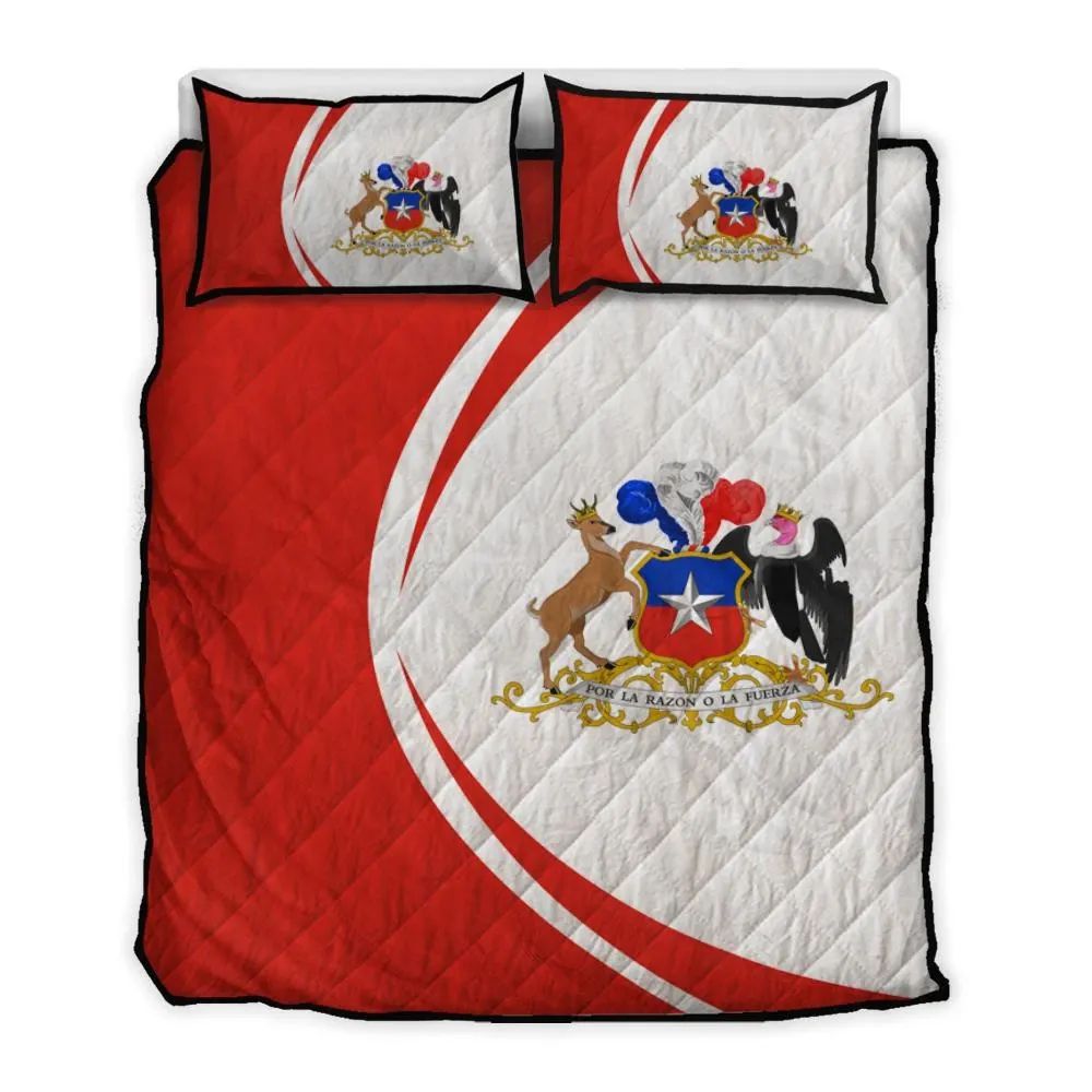 Chile Flag Coat Of Arms Quilt Bed Set Circle RLT7 - Wonder Print Shop