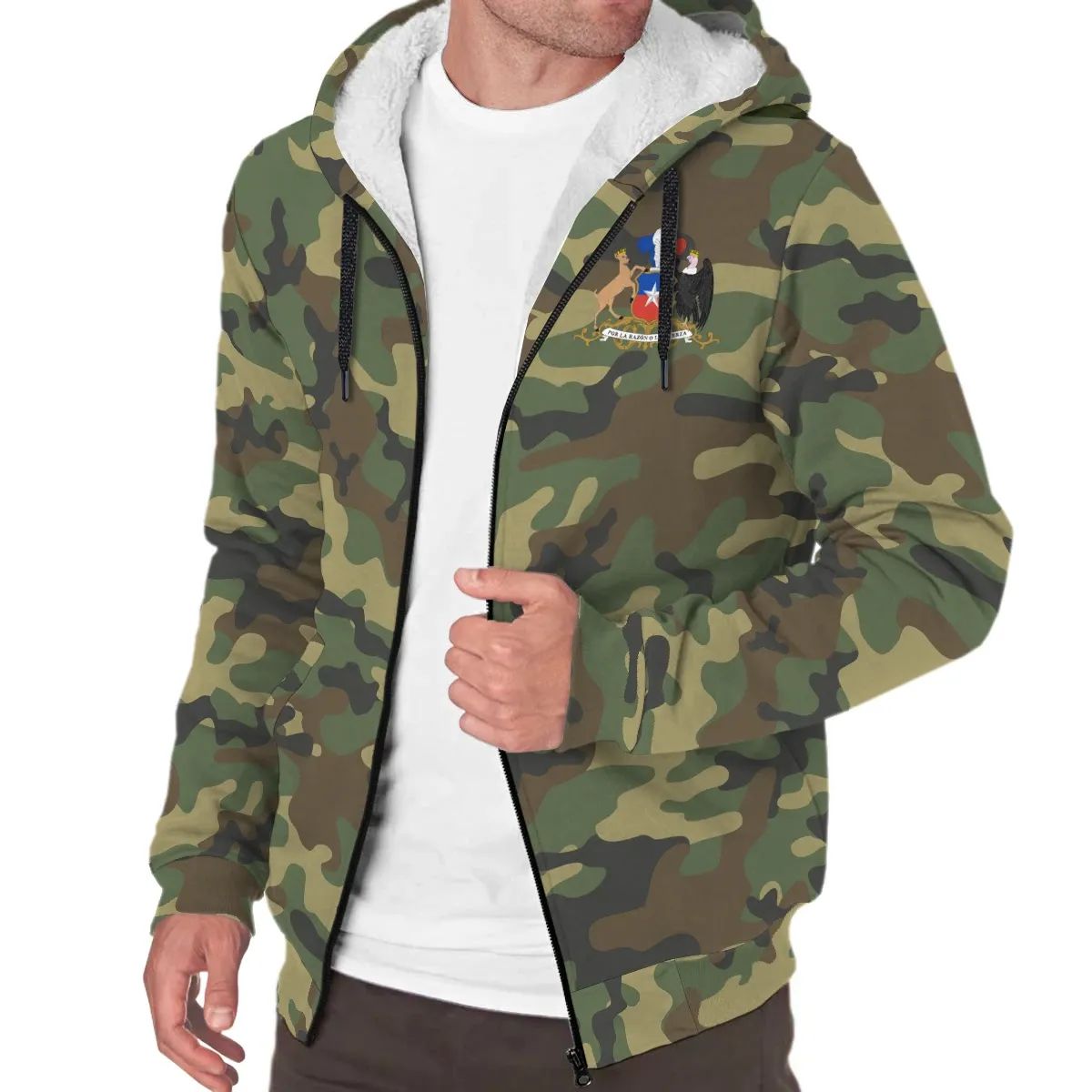 Chile Sherpa Hoodie Camo (Women's/Men's) RLT7 - Wonder Print Shop