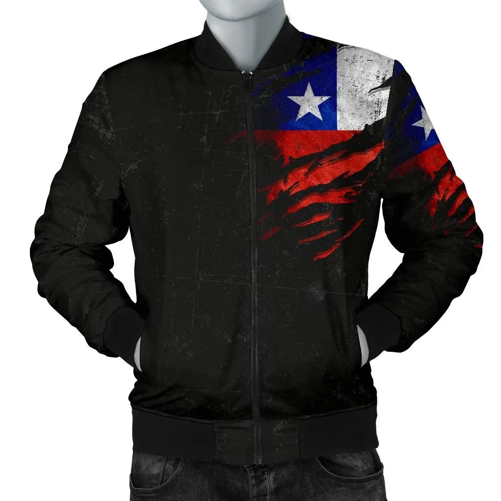 Chile in Me Men's Bomber Jacket - Special Grunge Style RLT7 - Wonder Print Shop