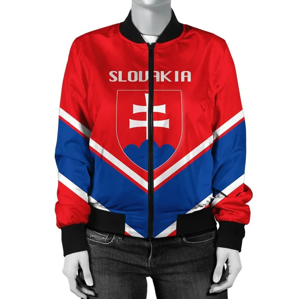 Slovakia Coat Of Arms Women Bomber Lucian RLT13 - Wonder Print Shop