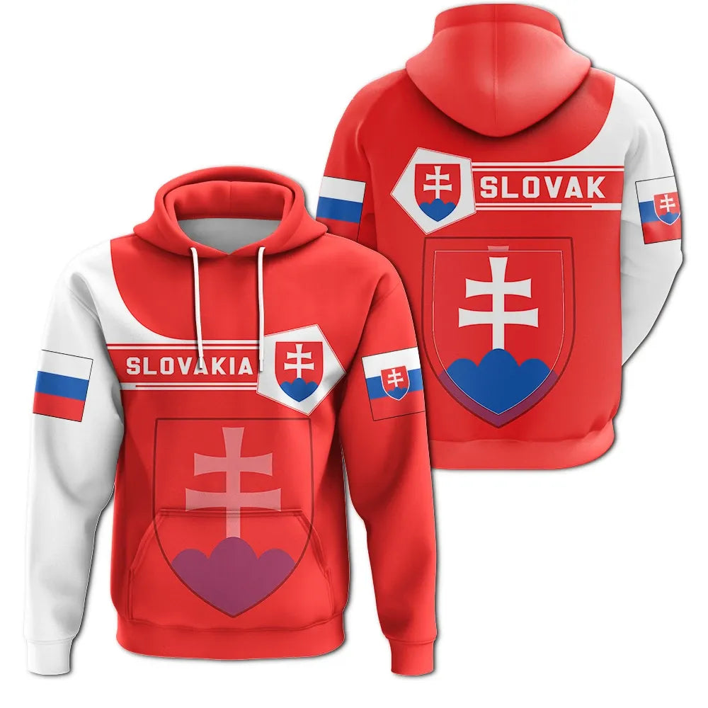 Slovakia Hoodie Coat Of Arms Simple Style RLT13 - Wonder Print Shop