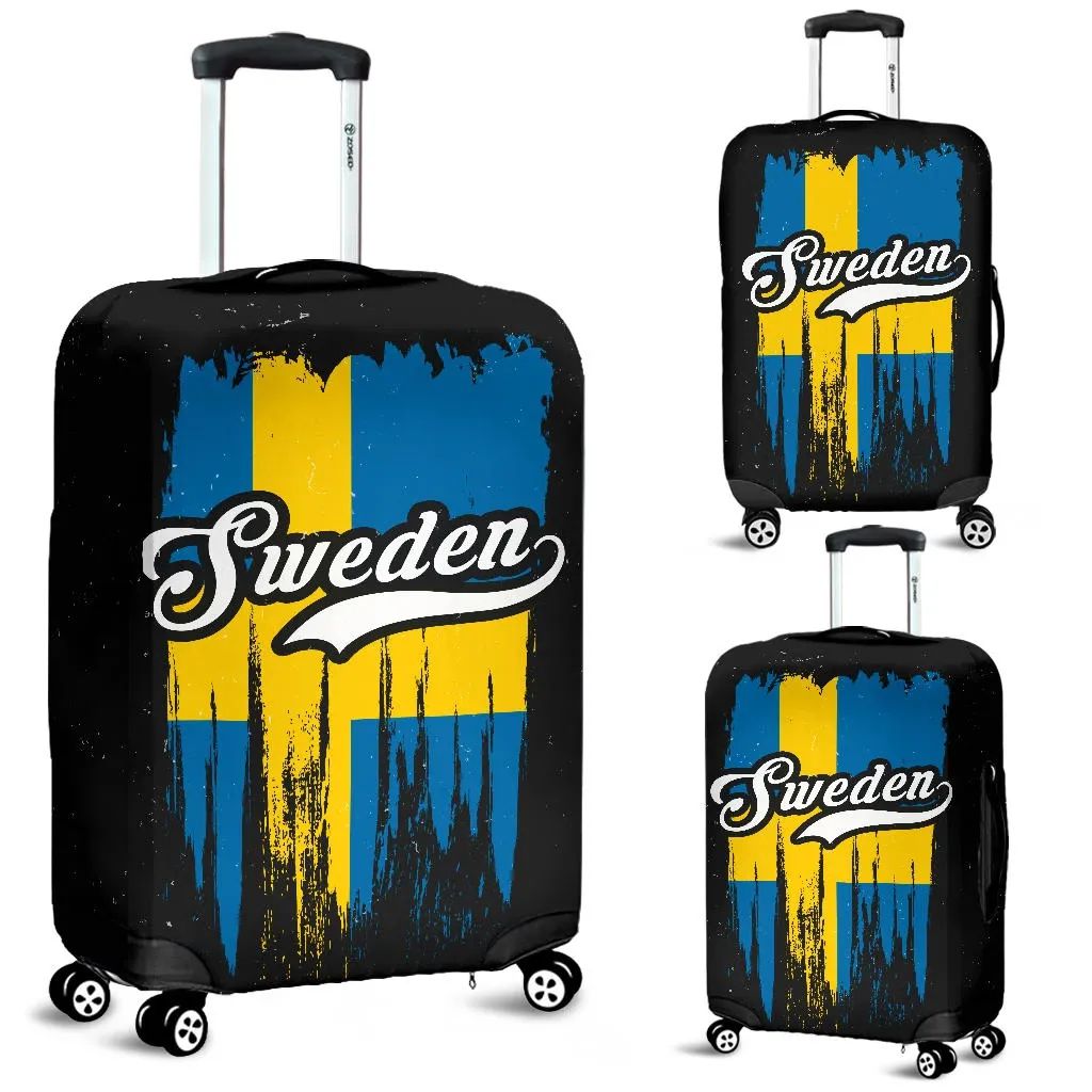 Sweden Grunge Flag Luggage Cover RLT7 - Wonder Print Shop