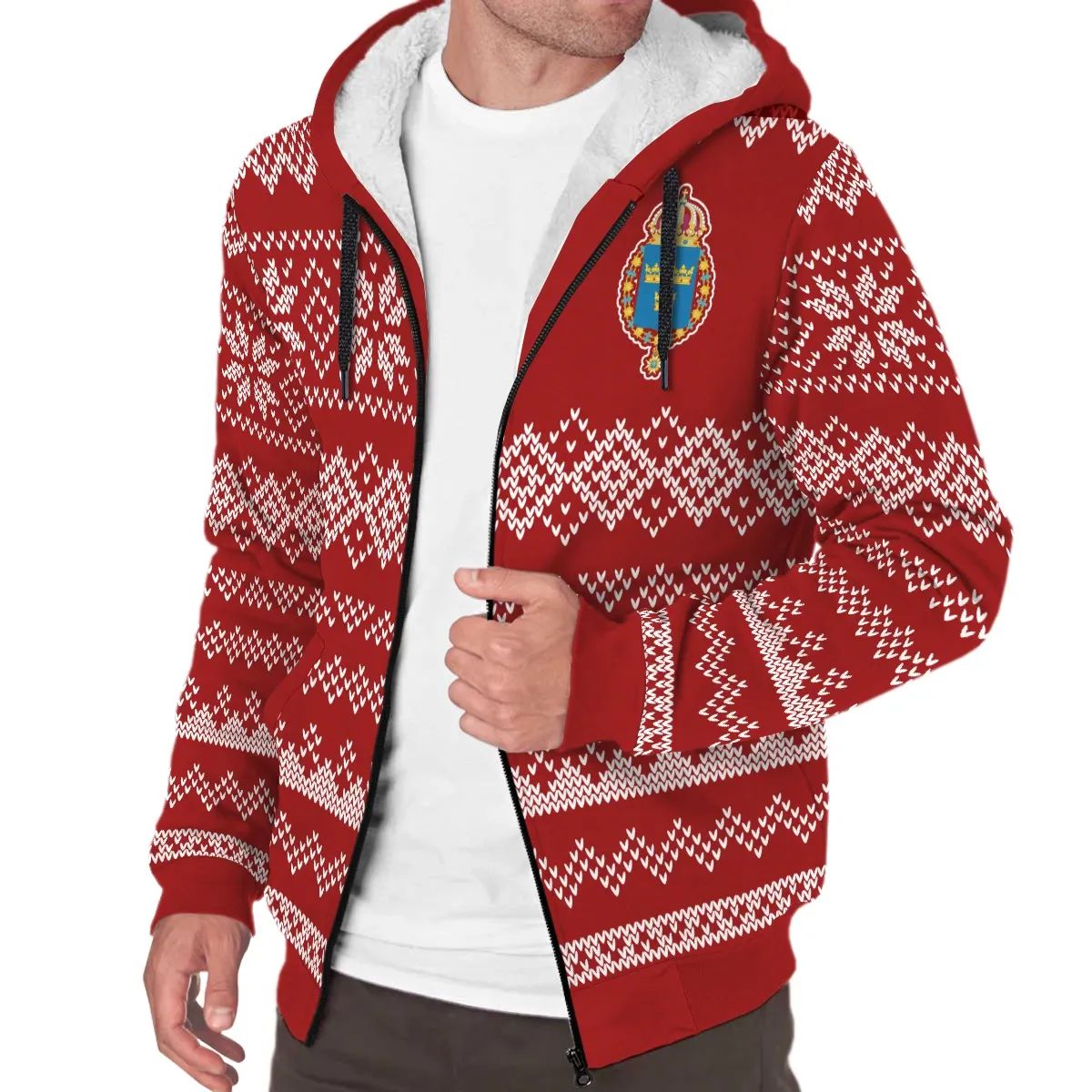 Sweden 3 Christmas Sherpa Hoodie RLT7 - Wonder Print Shop