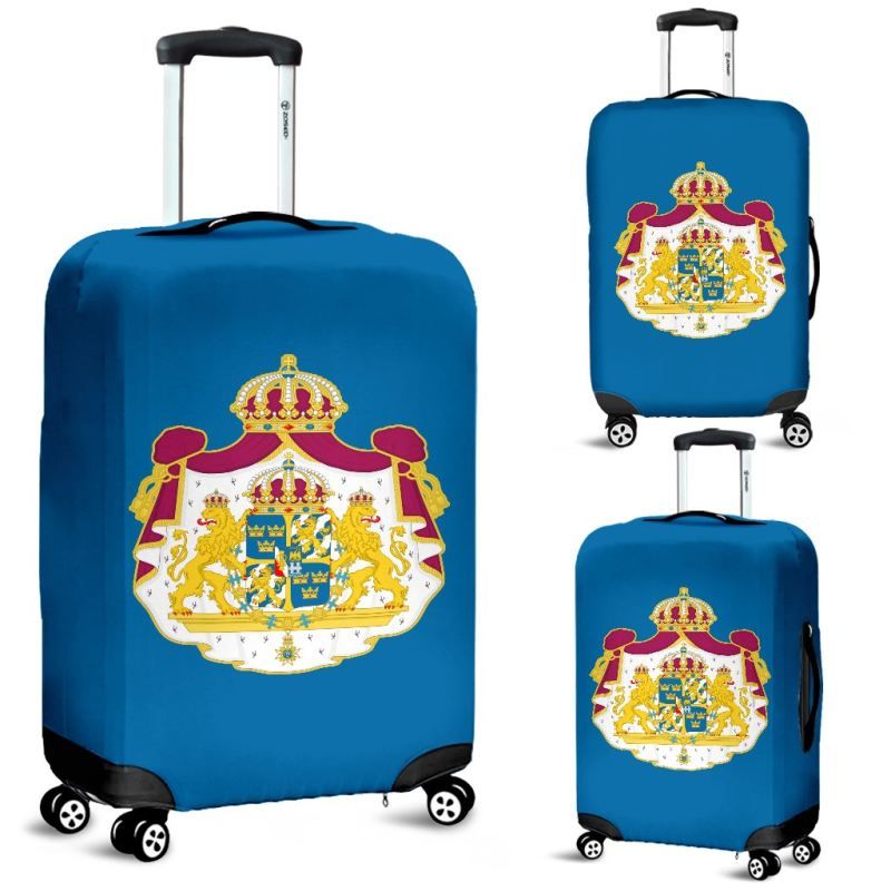 Sweden Coat Of Arms Blue Luggage Cover RLT7 - Wonder Print Shop