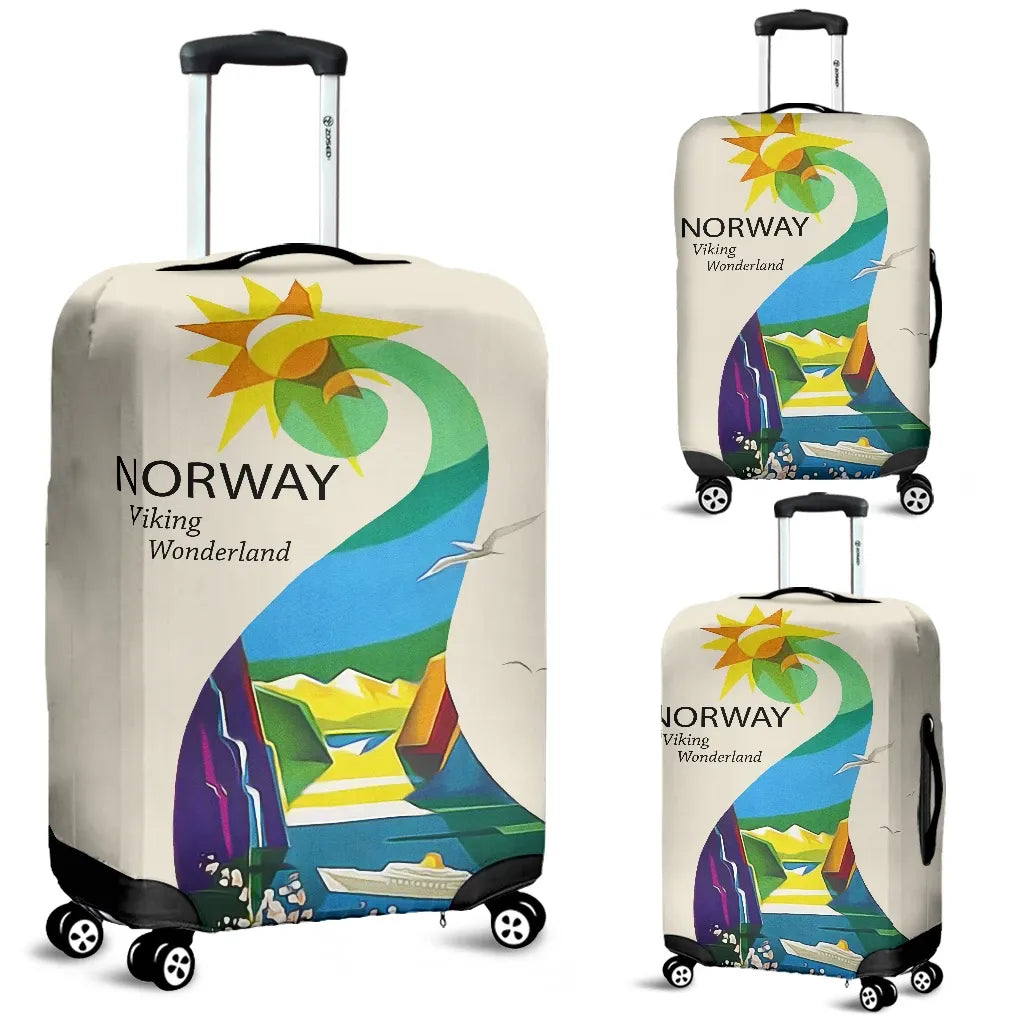 Norway Viking Wonderland Luggage Cover RLT7 - Wonder Print Shop