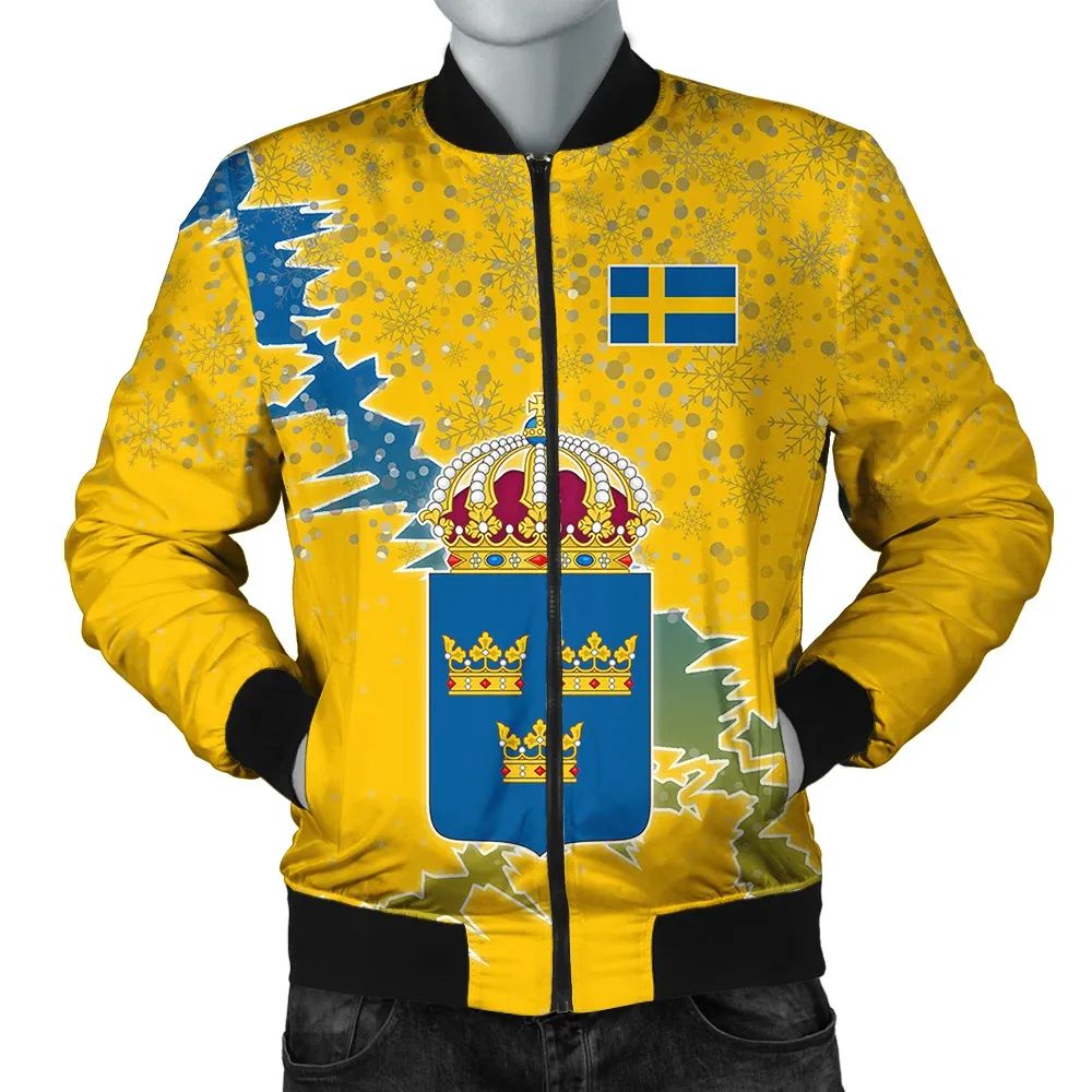 Sweden Christmas Coat Of Arms Men Bomber Jacket X Style RLT7 - Wonder Print Shop