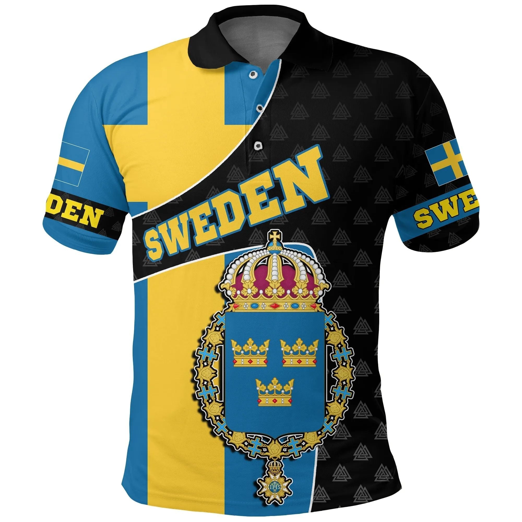 sweden-polo-shirt-flag-and-valknut-symbols