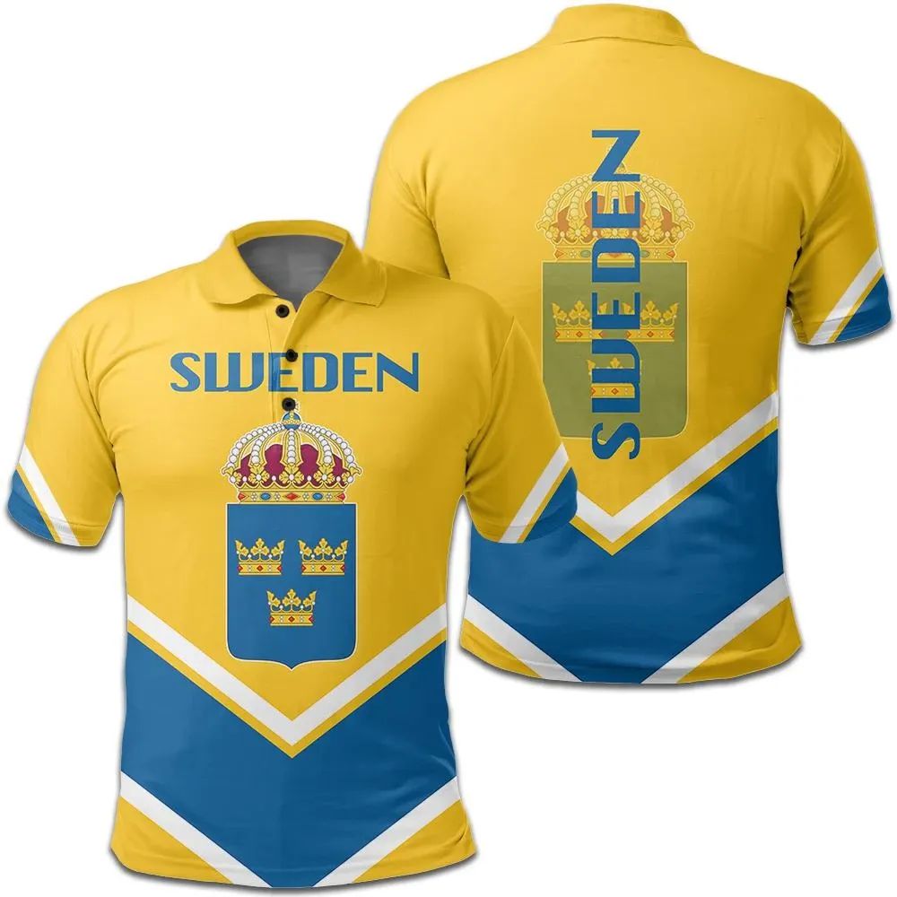 Sweden Coat Of Arms Polo Lucian Style RLT7 - Wonder Print Shop