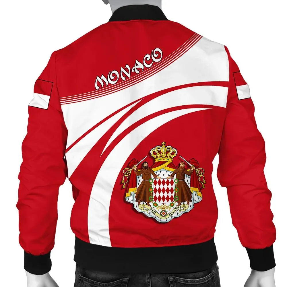 Monaco Coat Of Arms Men Bomber Jacket Sticket RLT6 - Wonder Print Shop