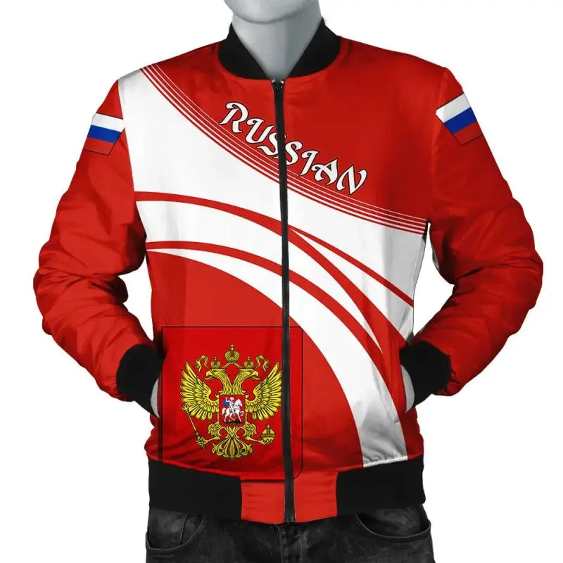 Russian Coat Of Arms Men Bomber Jacket Sticket RLT12 - Wonder Print Shop