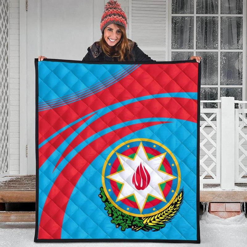 Azerbaijan Coat Of Arms Premium Quilt Cricket RLT8 - Wonder Print Shop