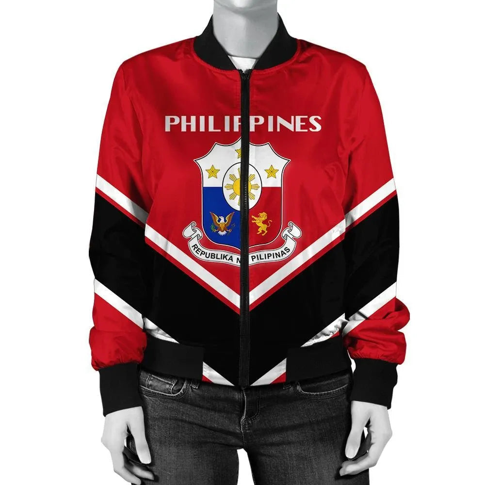 Philippines Coat Of Arms Women Bomber Lucian RLT6 - Wonder Print Shop