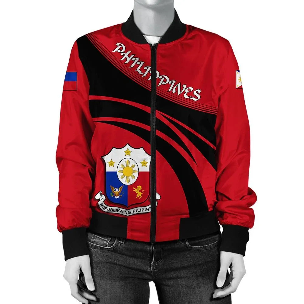 Philippines Coat Of Arms Women Bomber Jacket Sticket RLT6 - Wonder Print Shop