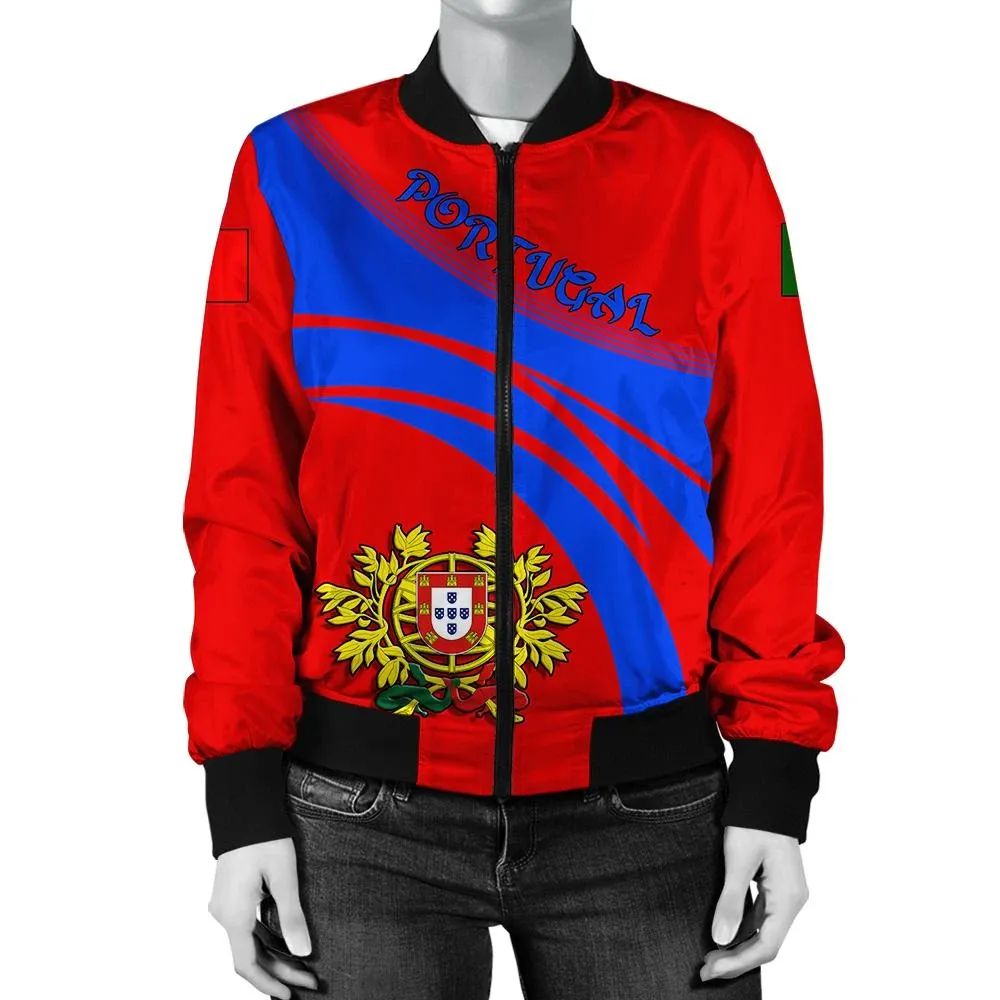 Portugal Coat Of Arms Women Bomber Jacket Cricket RLT7 - Wonder Print Shop