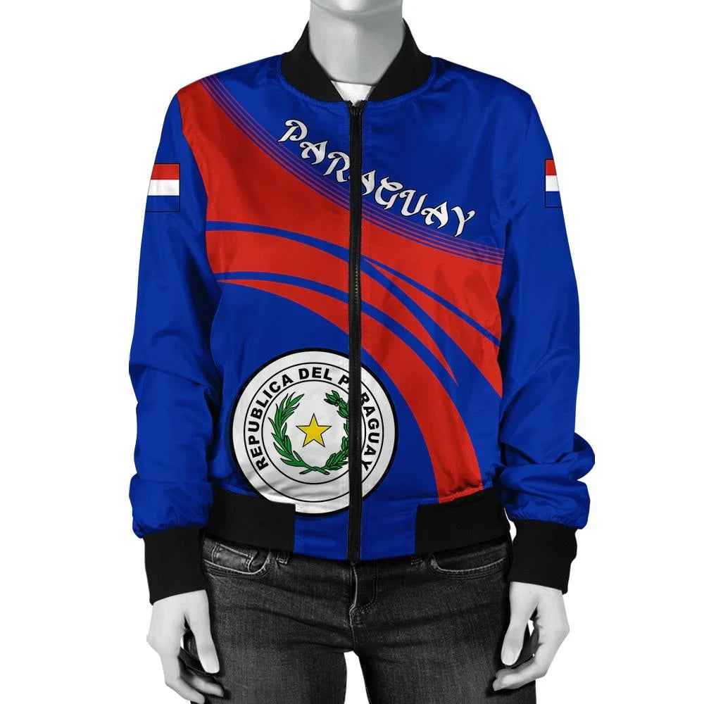 Paraguay Coat Of Arms Women Bomber Jacket Cricket RLT7 - Wonder Print Shop