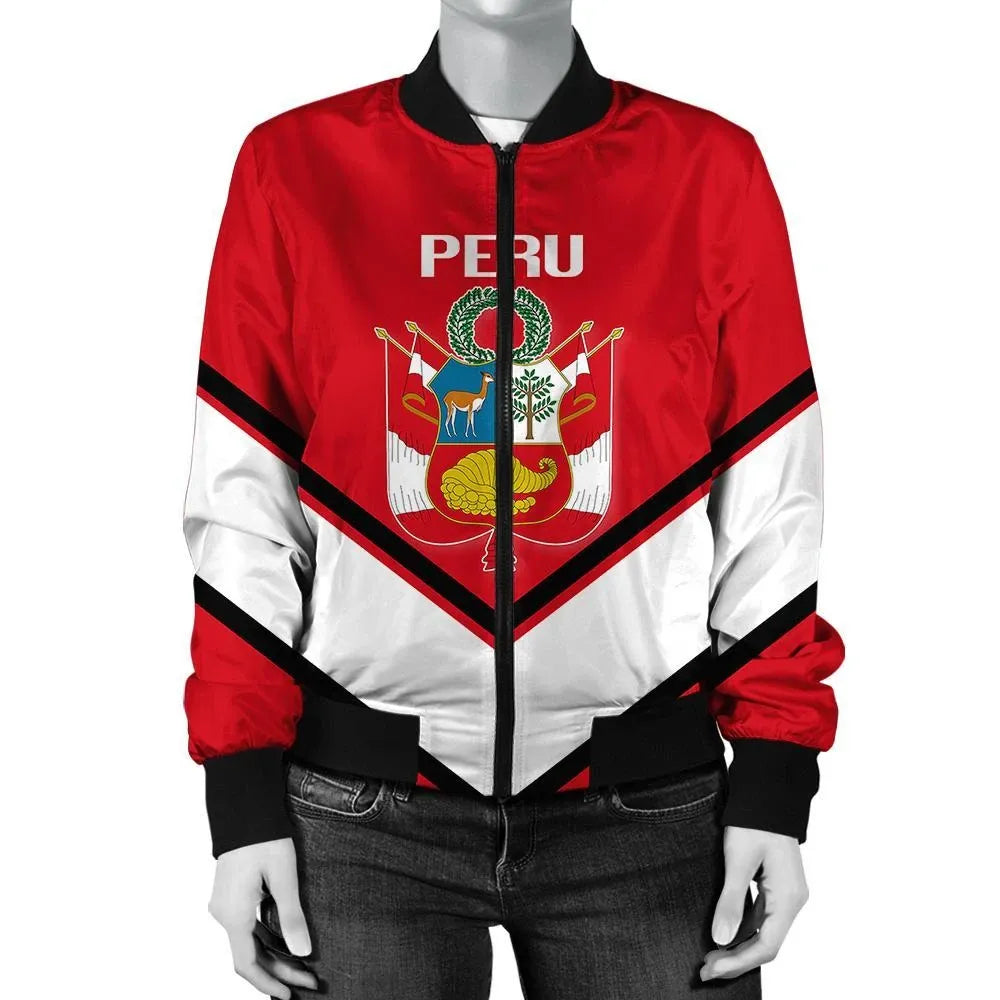 Peru Coat Of Arms Women Bomber Lucian RLT7 - Wonder Print Shop