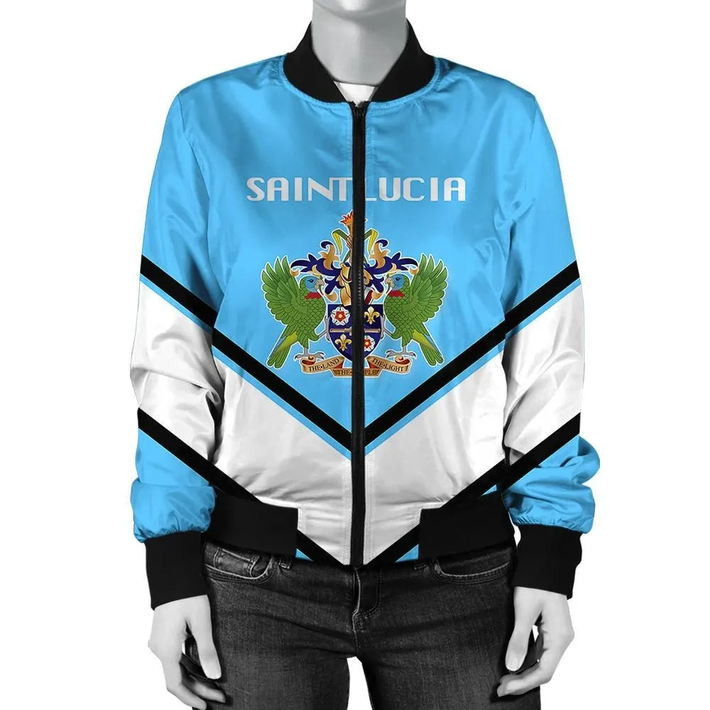 Saint Lucia Coat Of Arms Women Bomber Lucian RLT6 - Wonder Print Shop