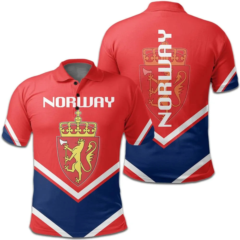 Norway Coat Of Arms Polo Lucian Style RLT7 - Wonder Print Shop