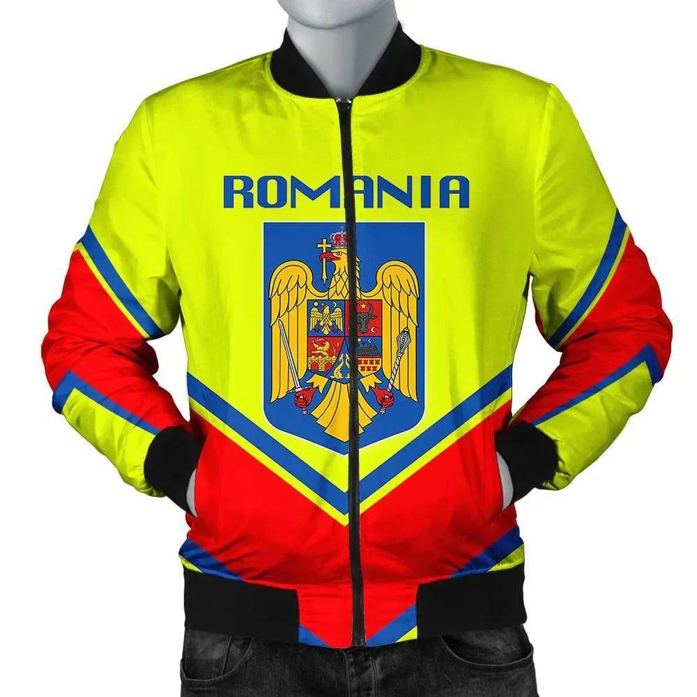 Romania Coat Of Arms Men Bomber Jacket Lucian Style RLT13 - Wonder Print Shop