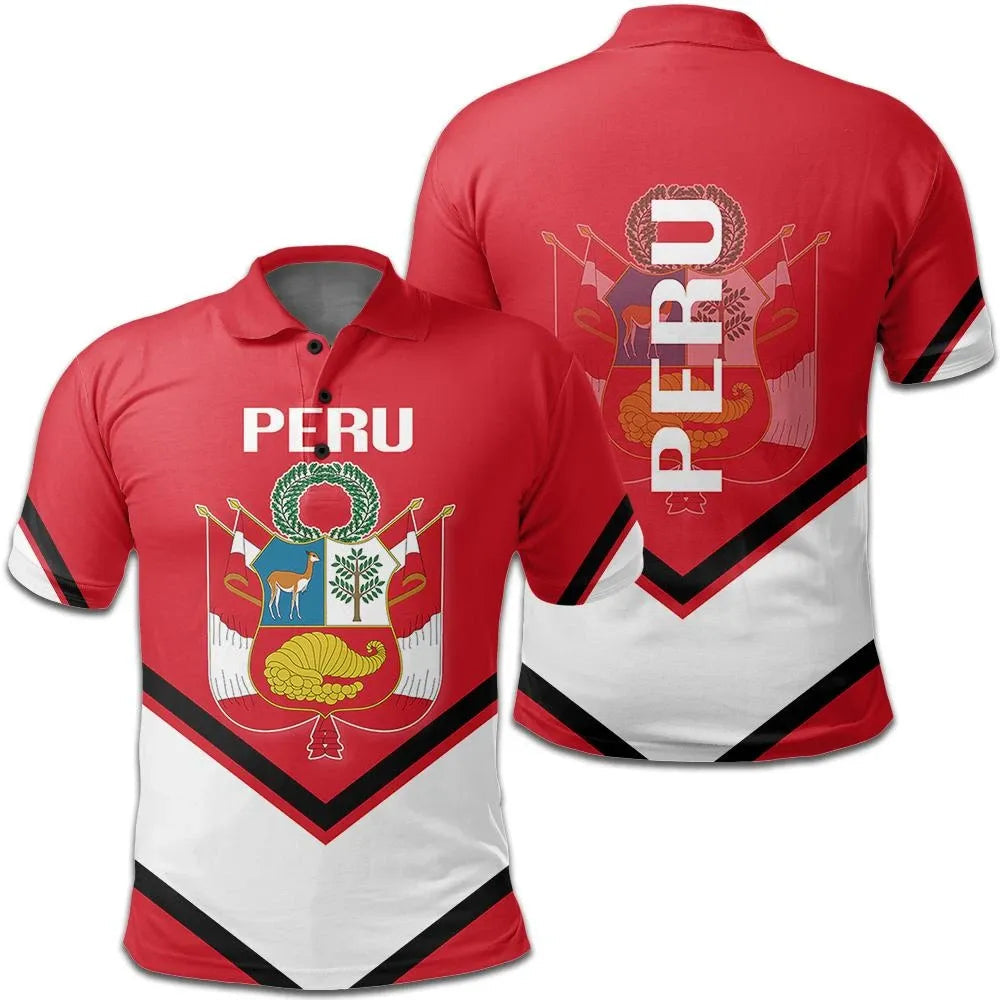 Peru Coat Of Arms Polo Lucian Style RLT7 - Wonder Print Shop