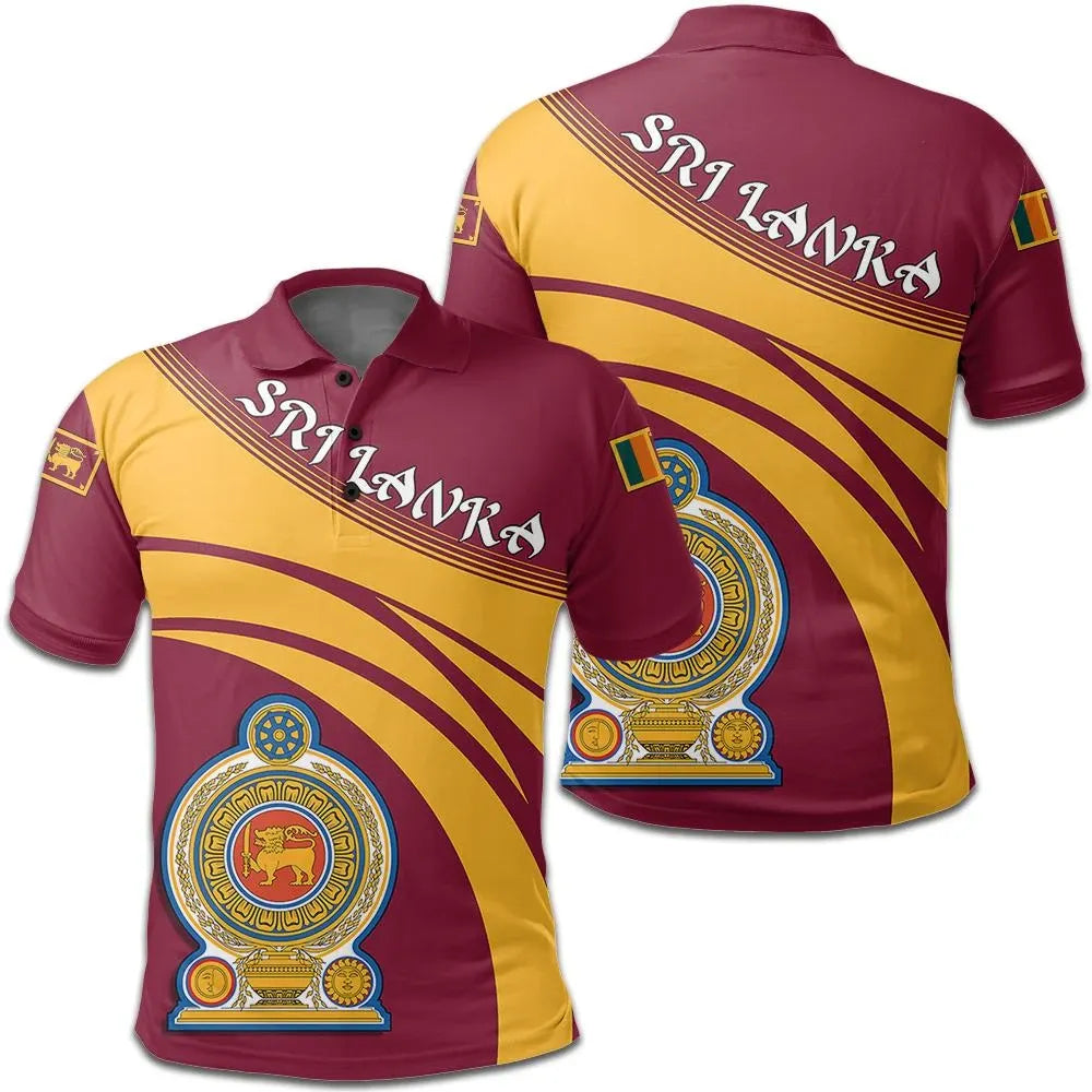 Sri Lanka Polo Shirt Coat Of Arms Cricket Style RLT7 - Wonder Print Shop