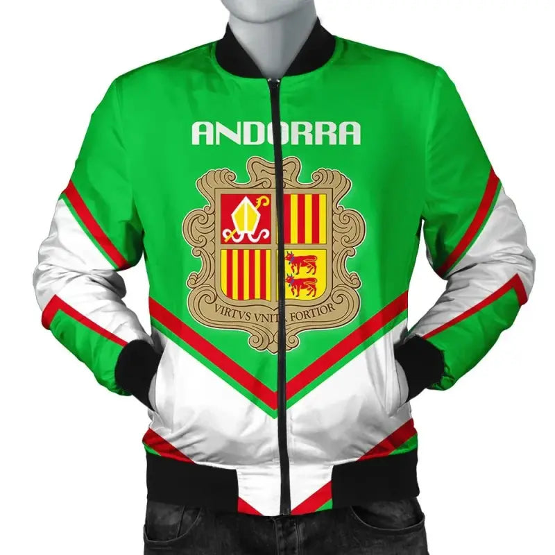 Andorra Coat Of Arms Men Bomber Jacket Lucian Style RLT8 - Wonder Print Shop