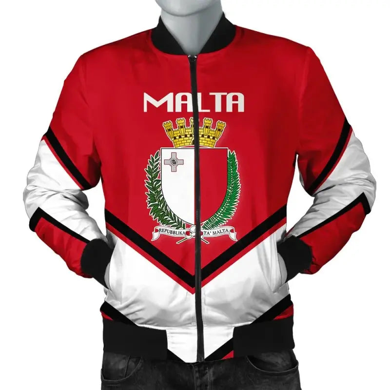 Malta Coat Of Arms Men Bomber Jacket Lucian Style RLT12 - Wonder Print Shop