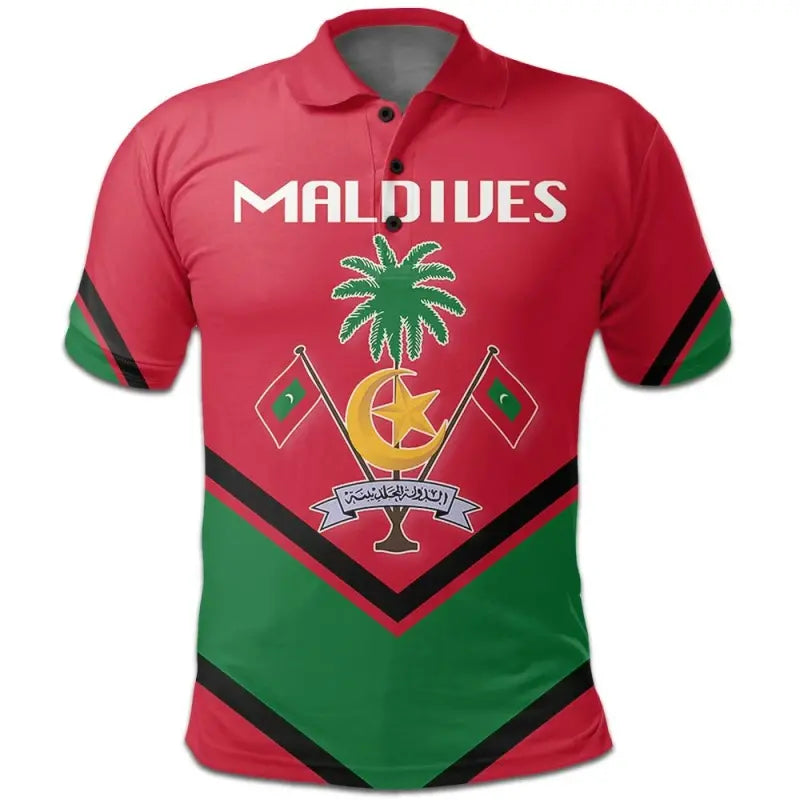 Maldives Coat Of Arms Polo Lucian Style RLT12 - Wonder Print Shop