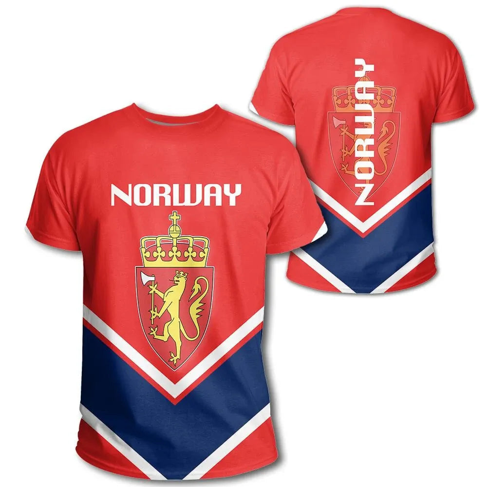 Norway Coat Of Arms T Shirt Lucian Style RLT7 - Wonder Print Shop