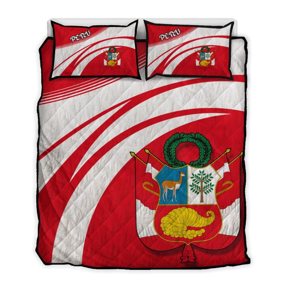 Peru Coat Of Arms Quilt Bed Set Cricket RLT7 - Wonder Print Shop