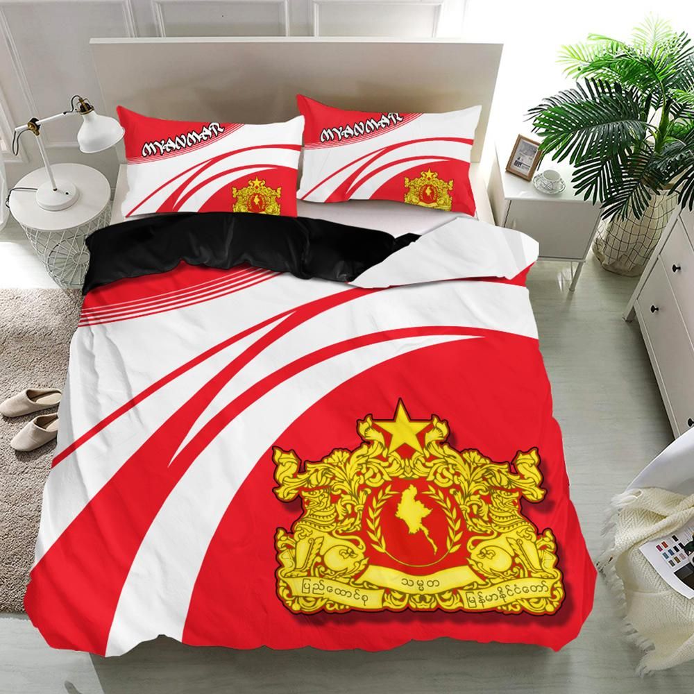 Myanmar Coat Of Arms Bedding Set Cricket RLT7 - Wonder Print Shop