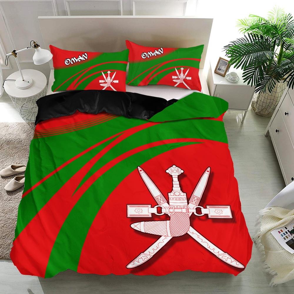 Oman Coat Of Arms Bedding Set Cricket RLT13 - Wonder Print Shop