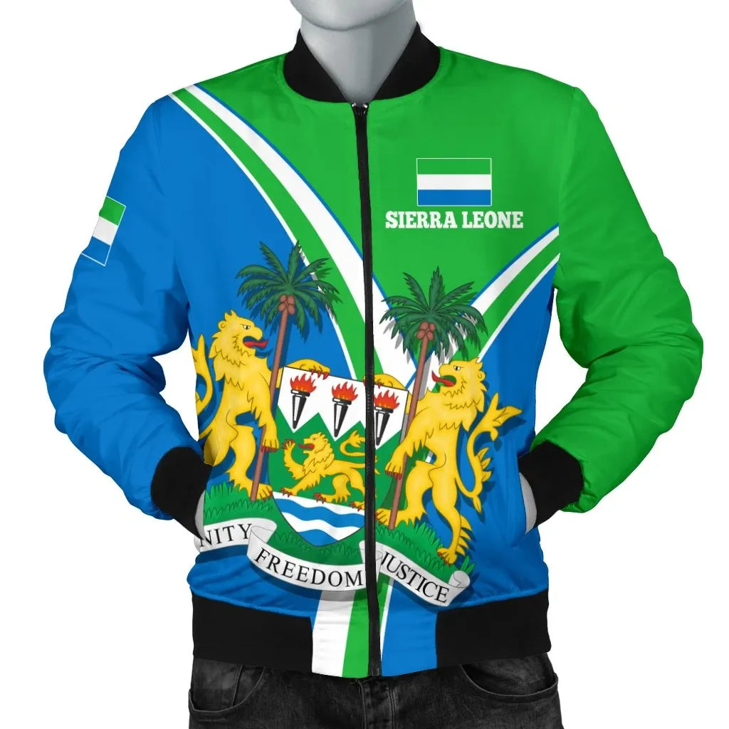 Sierra Leone Men's Bomber Jacket Sierra Leone Pride RLT7 - Wonder Print Shop