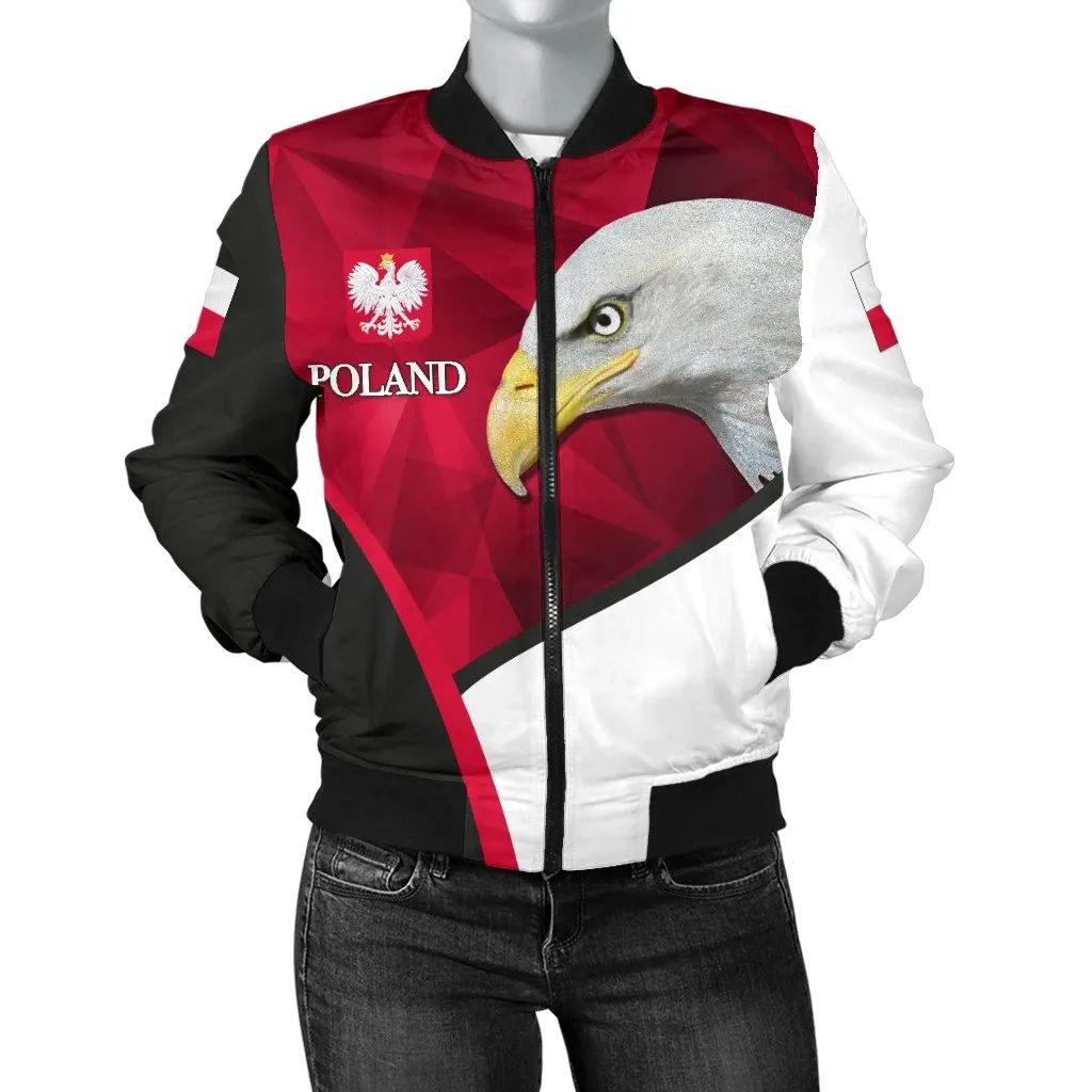 Poland Women Bomber Jacket White Eagle Version RLT7 - Wonder Print Shop