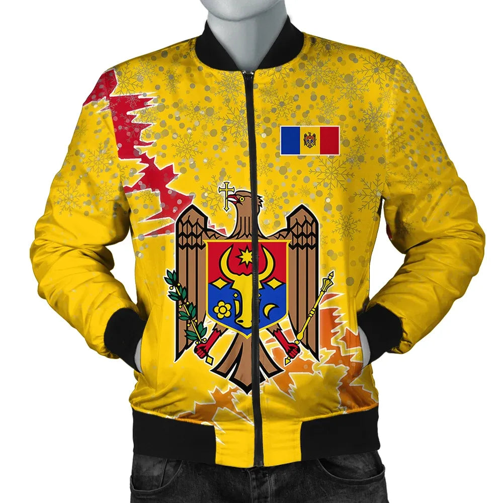 Moldova Christmas Coat Of Arms Men Bomber Jacket X Style J78 RLT13 - Wonder Print Shop