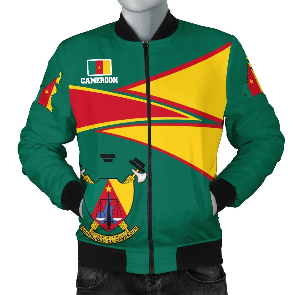 Wonder Print Shop Cameroon Bomber Jackets - Cameroon Strong Flag Men RLT7 - Wonder Print Shop