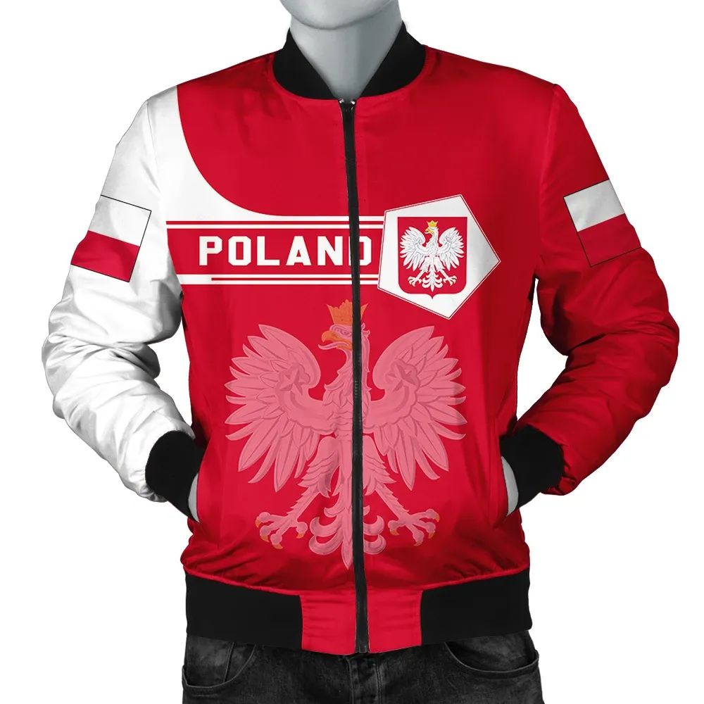 Poland Coat Of Arms Men Bomber Jacket Simple Style RLT7 - Wonder Print Shop