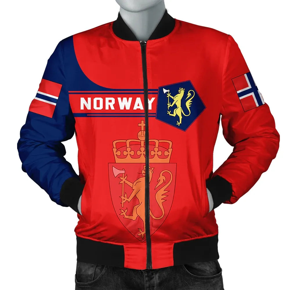 Norway Coat Of Arms Men Bomber Jacket Simple Style RLT7 - Wonder Print Shop