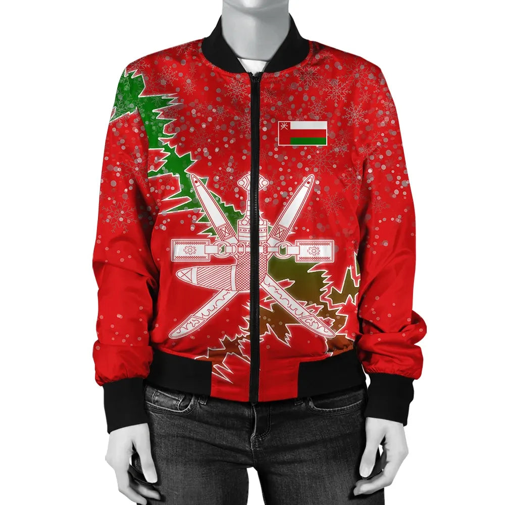 Oman Christmas Coat Of Arms Women Bomber Jacket X Style RLT13 - Wonder Print Shop