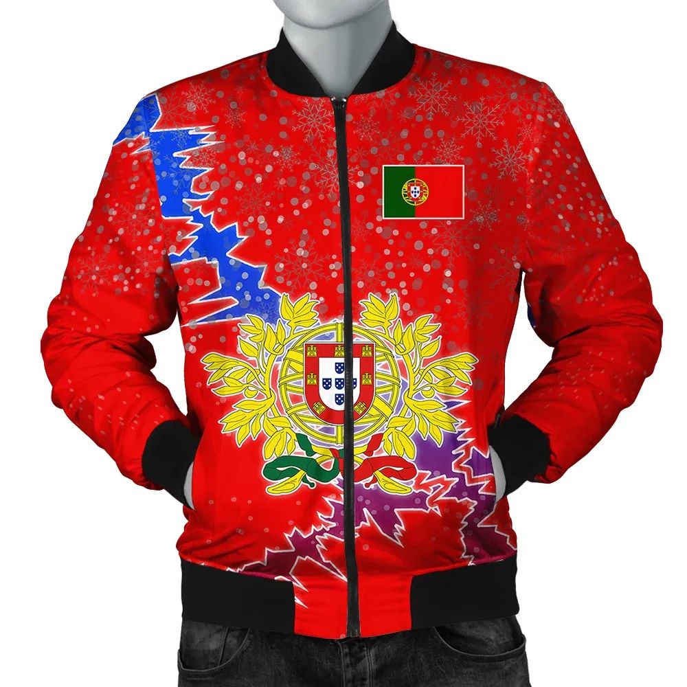 Portugal Christmas Coat Of Arms Men Bomber Jacket X Style RLT7 - Wonder Print Shop