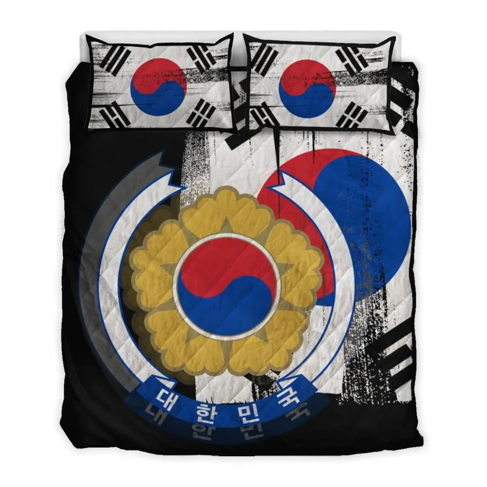 South Korea Flag Quilt Bed Set Flag Style RLT8 - Wonder Print Shop