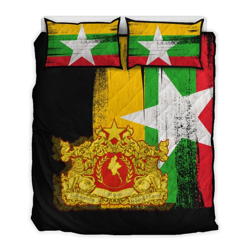 Myanmar Flag Quilt Bed Set Flag Style RLT7 - Wonder Print Shop