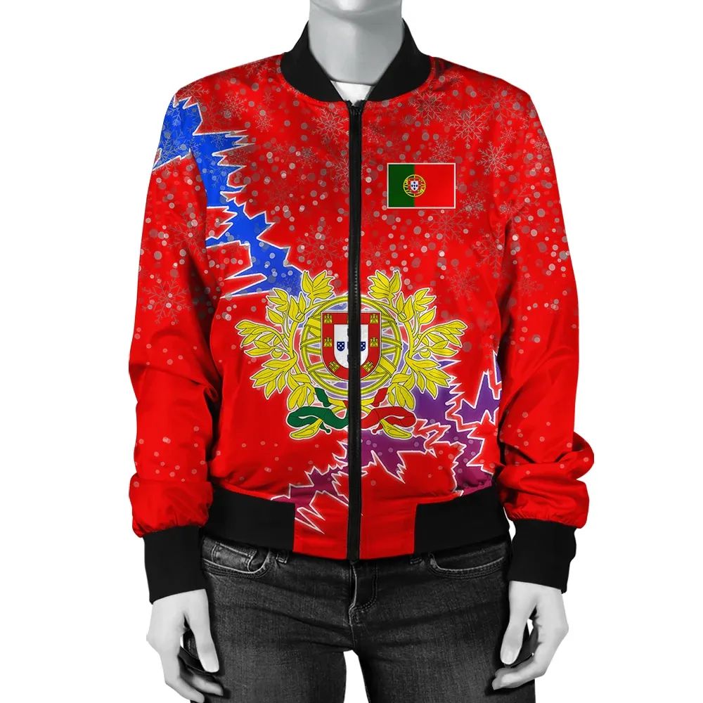 Portugal Christmas Coat Of Arms Women Bomber Jacket X Style RLT7 - Wonder Print Shop