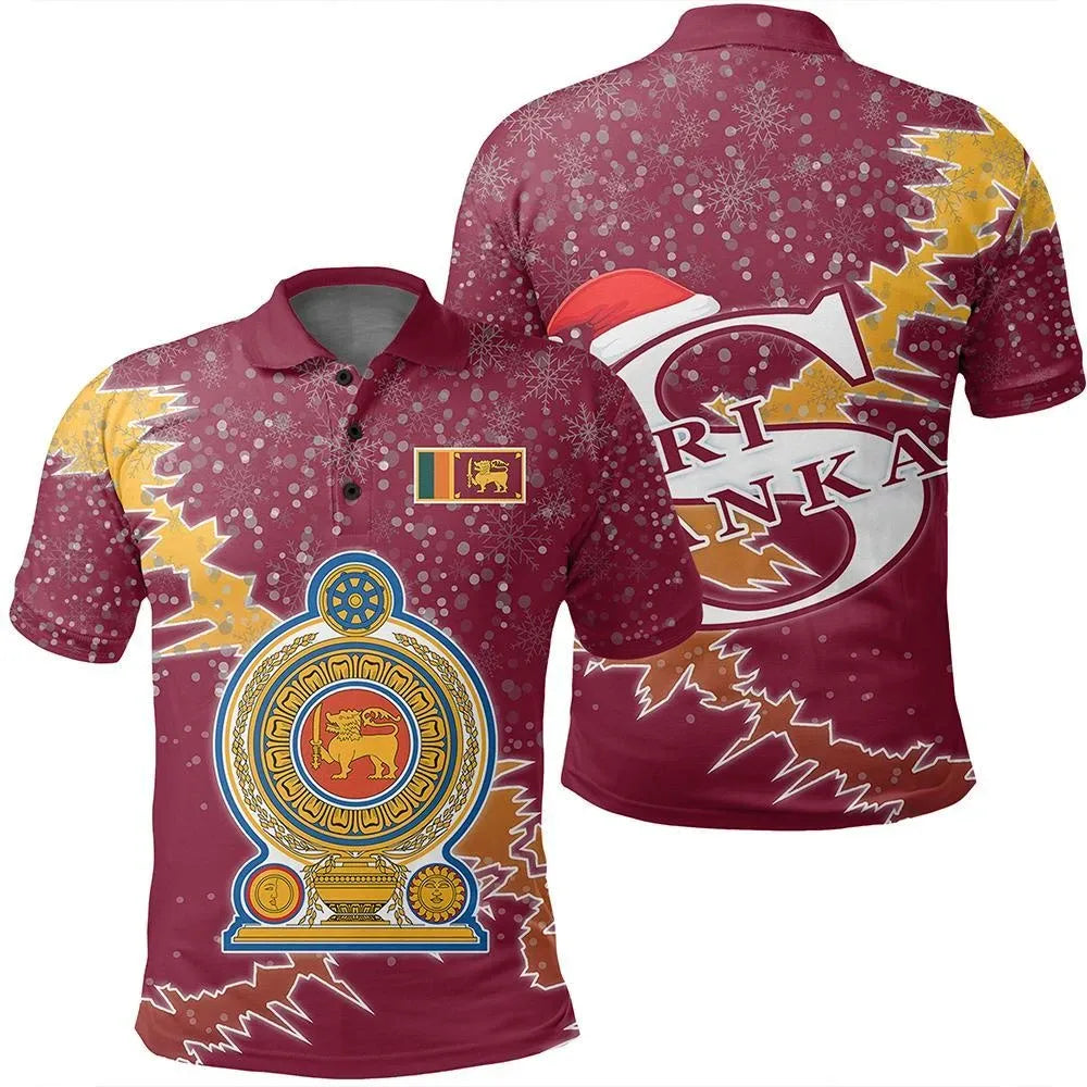 Sri Lanka Polo Shirt Christmas Coat Of Arms X Style RLT7 - Wonder Print Shop