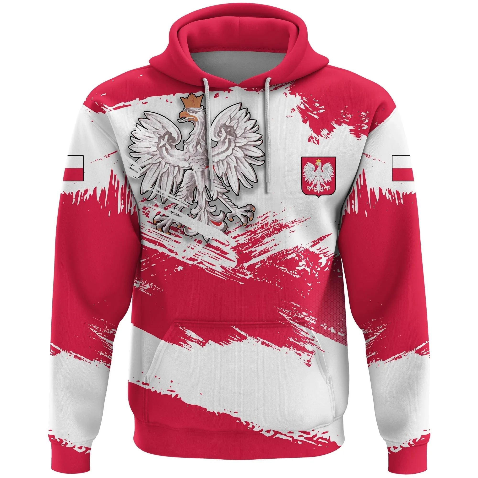 Poland Hoodie Poland Flag Brush RLT7 - Wonder Print Shop