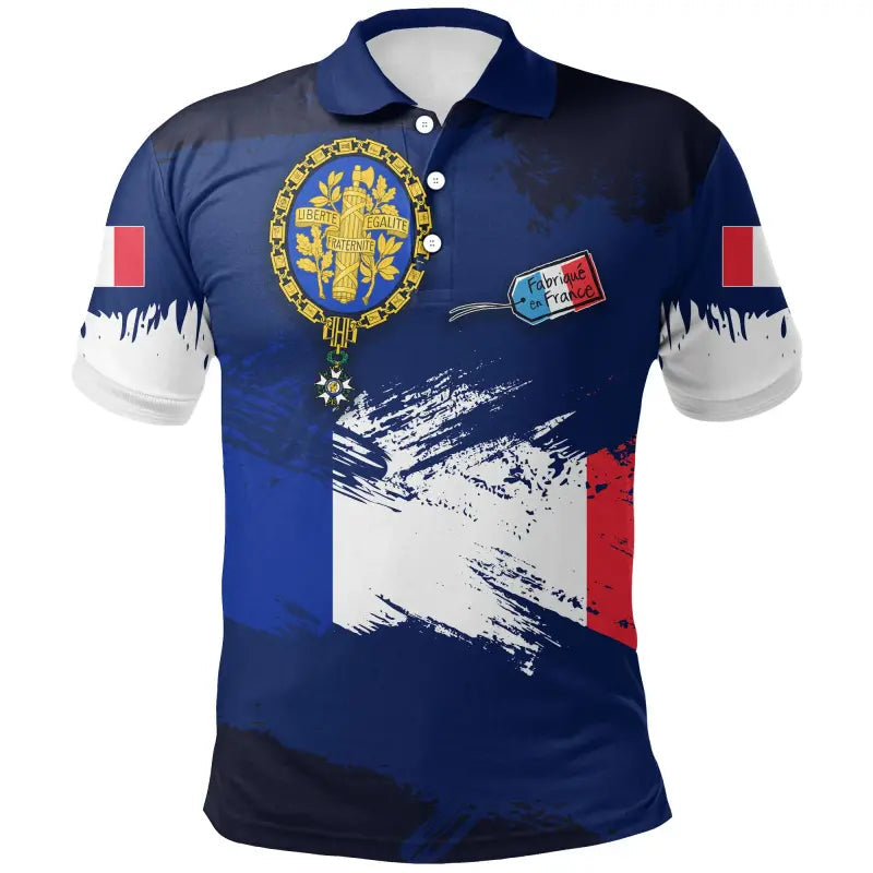 France Polo - France Flag Brush RLT12 - Wonder Print Shop