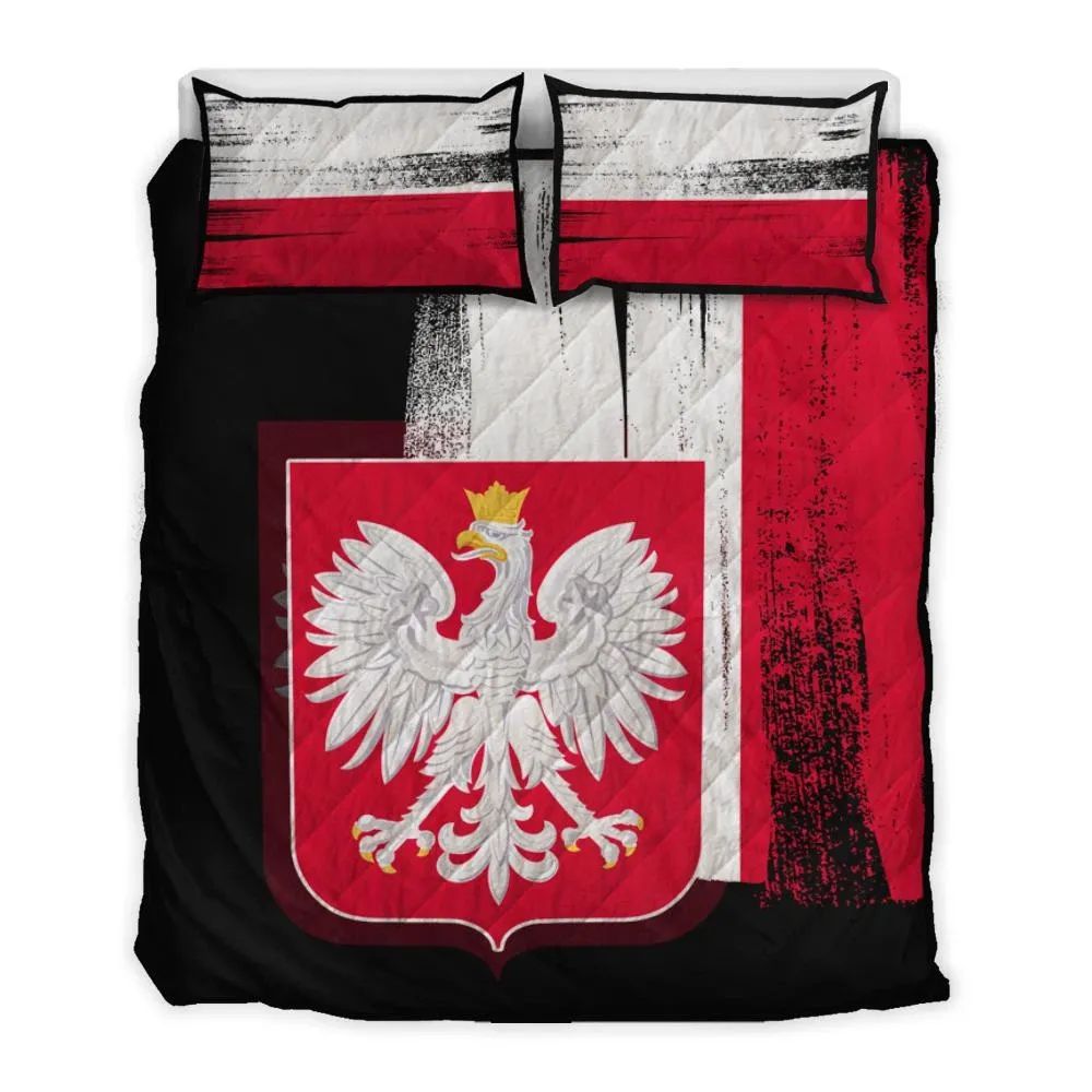 Poland Flag Quilt Bed Set Flag Style RLT7 - Wonder Print Shop