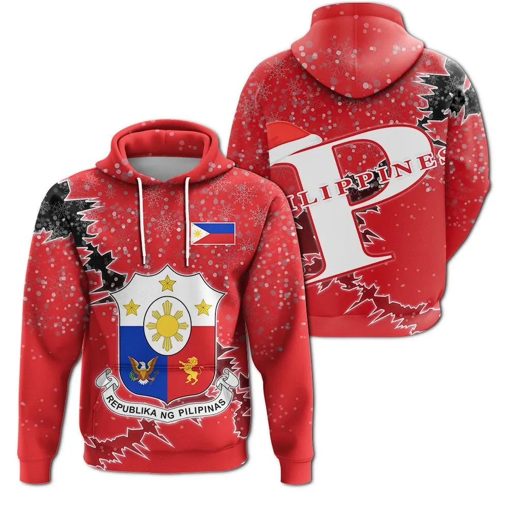 Philippines Christmas Hoodie Coat Of Arms X Style8 RLT6 - Wonder Print Shop